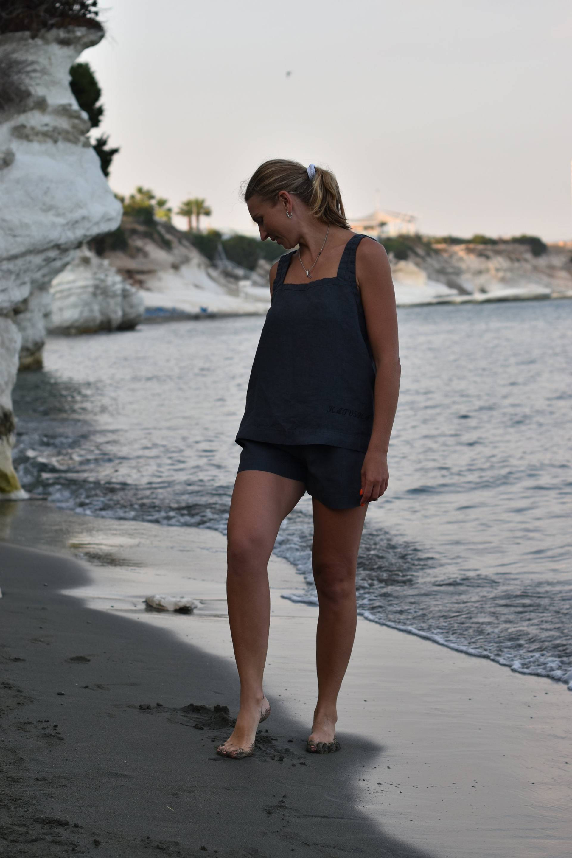 Einfaches Top, Tank Top, Leinenbluse, Leinenhemd, Leinenbekleidung, Leinen Crop Leinenhemd Damen, Plus Size von Prolinen