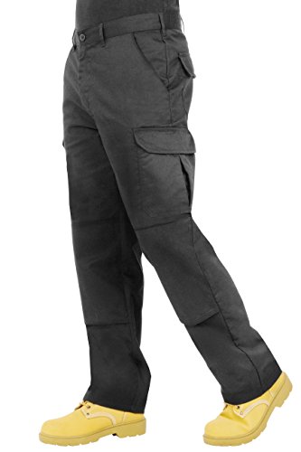 Proluxe Endurance Herren-Cargo-Arbeitshose mit Kniepolstertaschen und verstärkten Nähte (32 Regulär (32 Regulär), Schwarz) Proluxe Endurance Herren-Cargo-Arbeitshose mit Kniepolstertaschen und verstärkten Nähte (32 Regulär (32 Regulär), Schwarz) von Proluxe