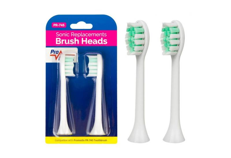 Promedix Aufsteckbürsten PR-745, 2x Ersatzbürsten-Set für Promedix PR-740/PR-750 von Promedix