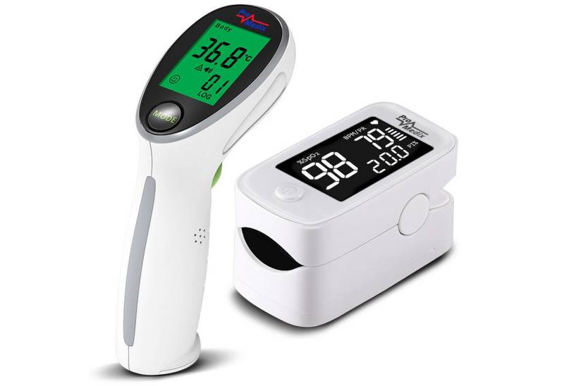 Promedix Fieberthermometer PR-870 Pulsoximeter + PR-960 Infrarot-Thermometer von Promedix