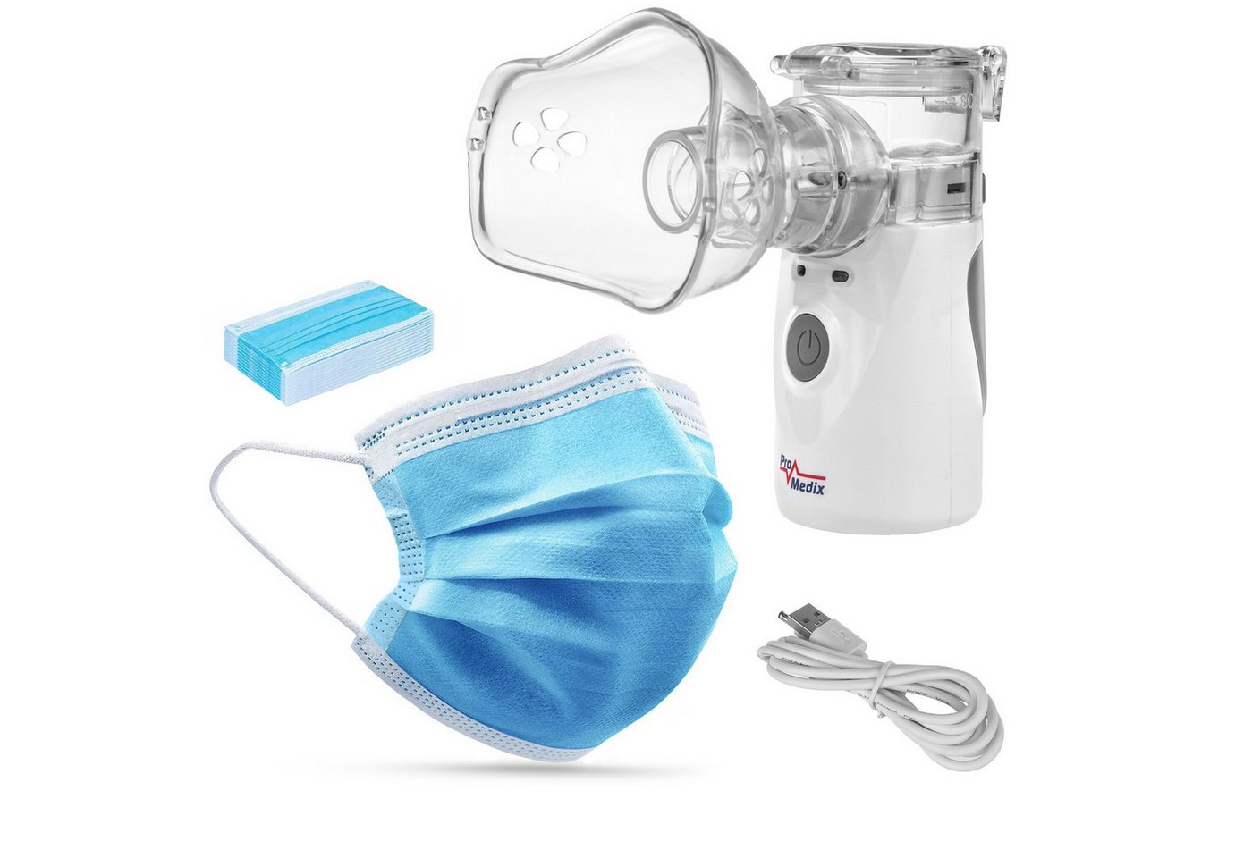 Promedix Inhalationsgerät PR-835+PR-280 Vernebler-Inhalator + 20x Masken von Promedix