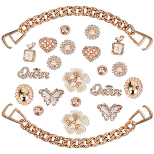 Glitzernde Schuhanhänger für Damen, modischer Schuhschmuck, Strass-Schuhdekoration für Clog-Sandalen, DIY-Schuhzubehör, Blume, Medium von Prometheism