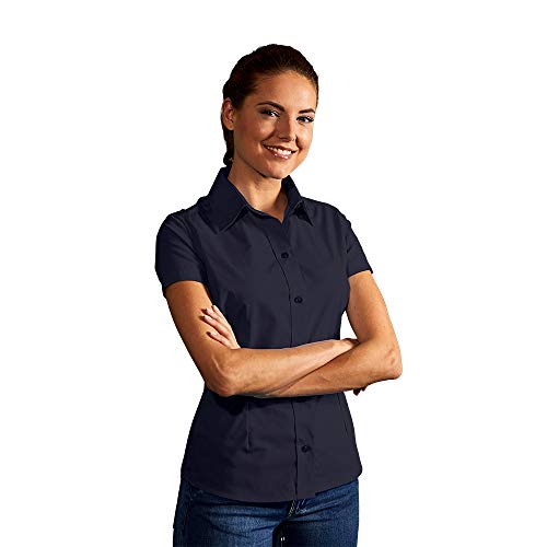 Business Kurzarm-Bluse Damen, Marineblau, M Business Kurzarm-Bluse Damen, Marineblau, M von Promodoro