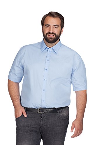 Business Kurzarm-Hemd Plus Size Herren, Hellblau, 4XL von Promodoro