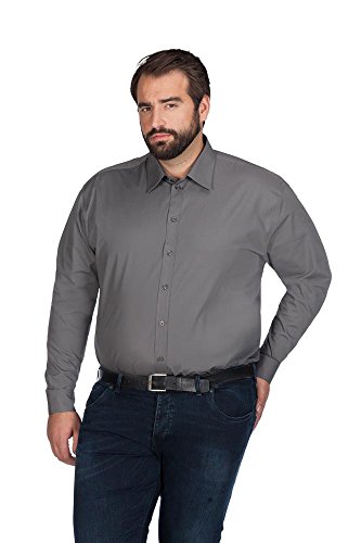 Business Langarm-Hemd Plus Size Herren, Stahlgrau, 4XL von Promodoro