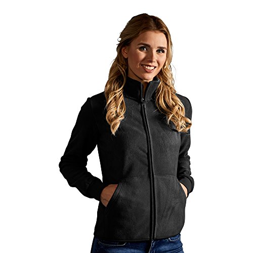 Doppel-Fleece Jacke Damen, Graphit-Hellgrau, S von Promodoro