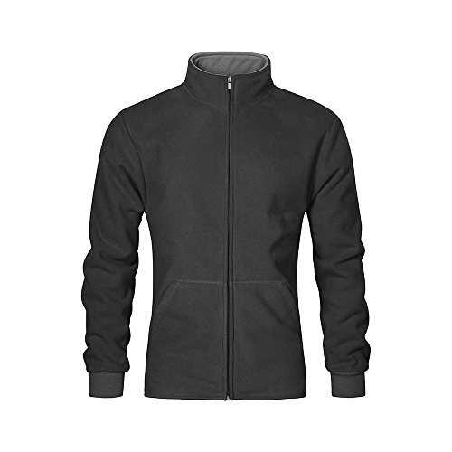 Doppel-Fleece Jacke Plus Size Herren, Graphit-Hellgrau, XXXL Doppel-Fleece Jacke Plus Size Herren, Graphit-Hellgrau, XXXL von Promodoro