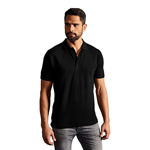 Heavy Poloshirt mit Brusttasche Herren, Schwarz, M von Promodoro