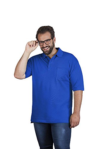 Heavy Poloshirt mit Brusttasche Plus Size Herren, Königsblau, 5XL von Promodoro