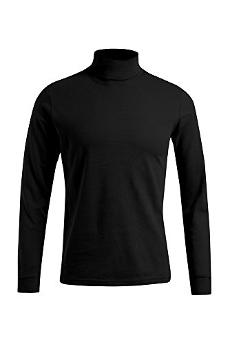 Rollkragen Langarmshirt Plus Size Herren, Schwarz, XXXL von Promodoro