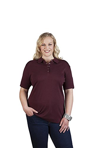 Interlock Poloshirt Plus Size Damen, Burgund, XXXL von Promodoro