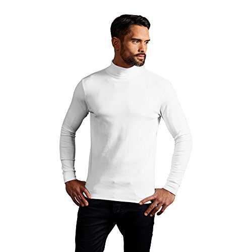 Rollkragen Langarmshirt Herren, Weiß, L von Promodoro