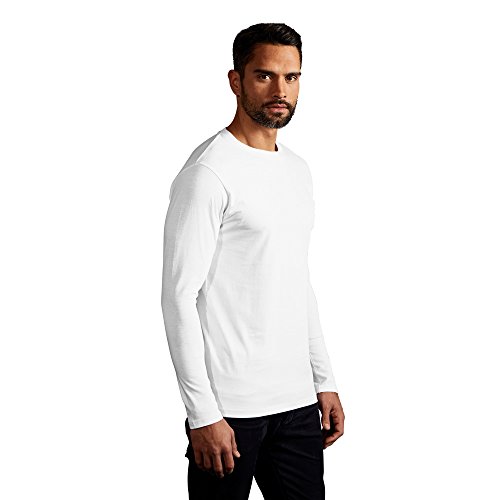 Premium Langarmshirt Herren, Weiß, M von Promodoro