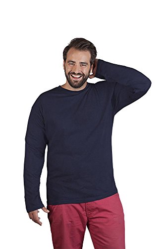 Premium Langarmshirt Plus Size Herren, Marineblau, XXXL von Promodoro