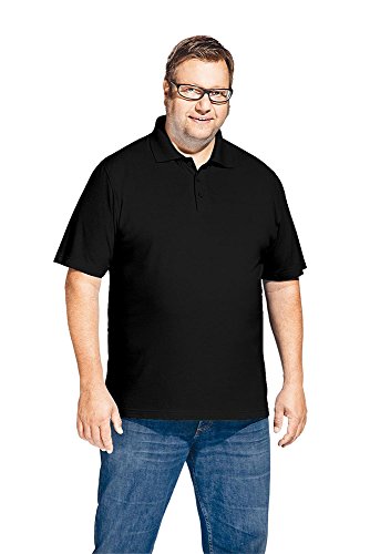 Superior Poloshirt Plus Size Herren, Schwarz, 4XL von Promodoro