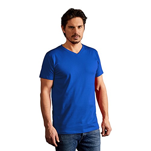 Premium V-Ausschnitt T-Shirt Herren, Königsblau, M von Promodoro