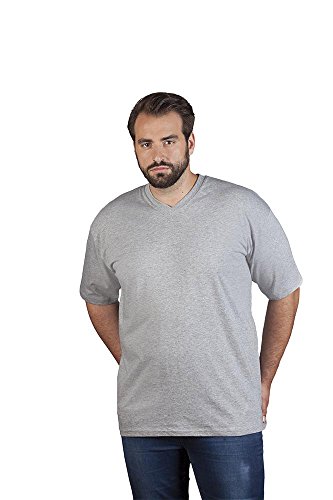 Premium V-Ausschnitt T-Shirt Plus Size Herren, Sportgrau, 5XL von Promodoro