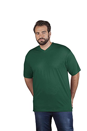 Premium V-Ausschnitt T-Shirt Plus Size Herren, Waldgrün, XXXL von Promodoro