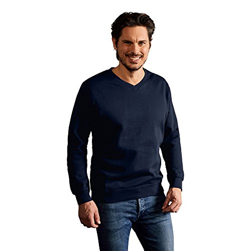 Premium V-Ausschnitt Sweatshirt Herren, Marineblau, XL von Promodoro