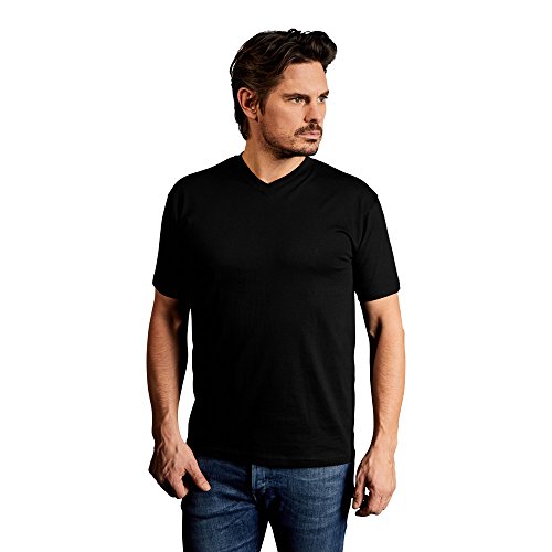 Premium V-Ausschnitt T-Shirt Herren, Schwarz, L von Promodoro