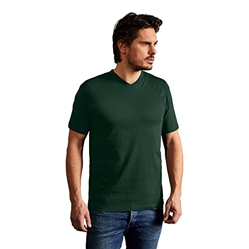 Premium V-Ausschnitt T-Shirt Herren, Waldgrün, XXL von Promodoro