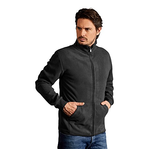 Doppel-Fleece Jacke Herren, Graphit-Hellgrau, L von Promodoro