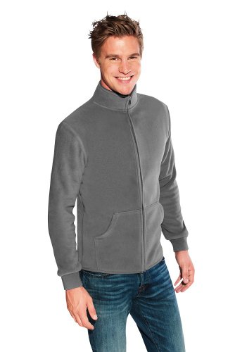 Promodoro Fleece Jacke mit Stehkragen 7971 XXL,Light Grey/Black von Promodoro