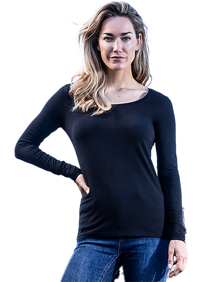 Promodoro Langarmshirt schwarzes Damen Sweatshirt / Langarmshirt (Slim Fit) für Frauen XS bis XXL von Promodoro