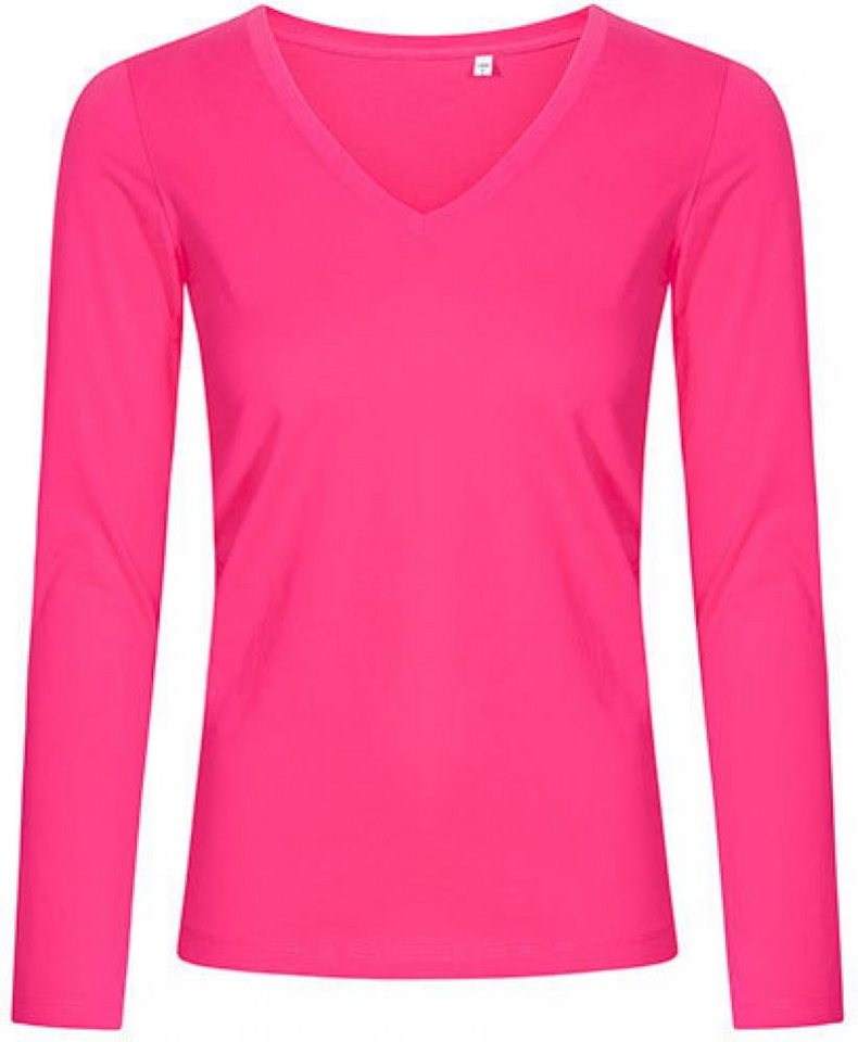 Promodoro Langarmshirt Damen V-Neck T-Shirt Longsleeve, Gekämmte Baumwolle von Promodoro