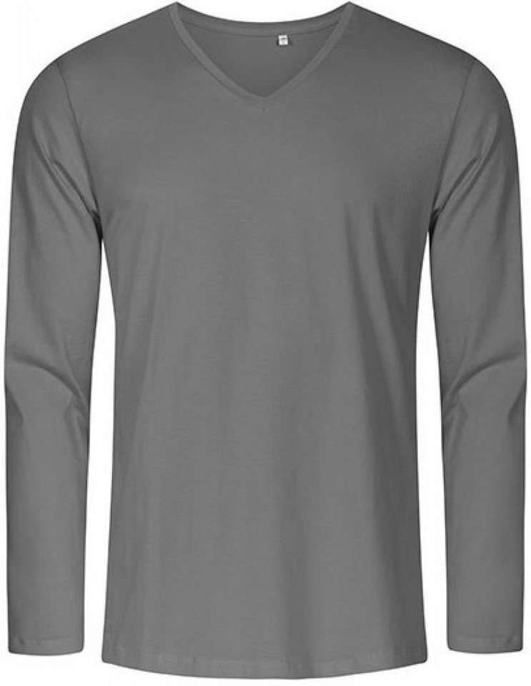 Promodoro Langarmshirt Herren V-Neck T-Shirt Longsleeve, Gekämmte Baumwolle von Promodoro