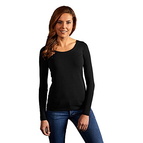 Slim-Fit Langarmshirt Damen, Schwarz, M von Promodoro