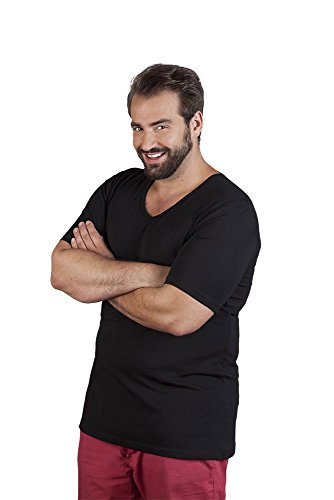 Slim-Fit V-Ausschnitt T-Shirt Plus Size Herren, Schwarz, 4XL von Promodoro