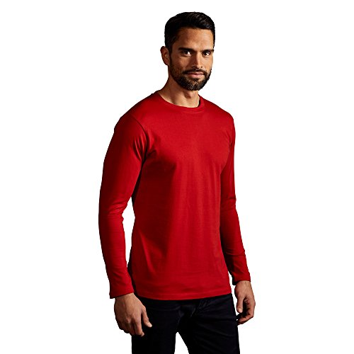 Promodoro Premium Langarmshirt Plus Size Herren, 4XL, Rot von Promodoro