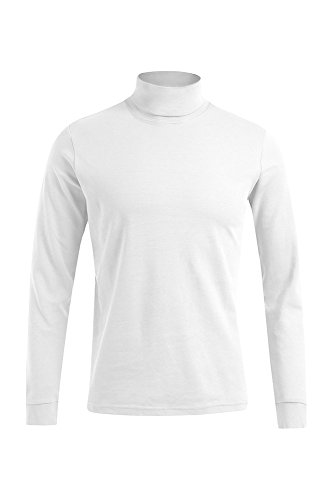 Rollkragen Langarmshirt Plus Size Herren, Weiß, XXXL von Promodoro