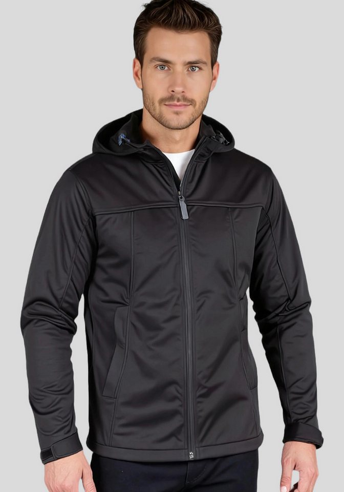 Promodoro Softshelljacke Hoody Softshell Jacke Kapuzenjacke mit Kapuze, winddicht, bequem, atmungsaktiv von Promodoro