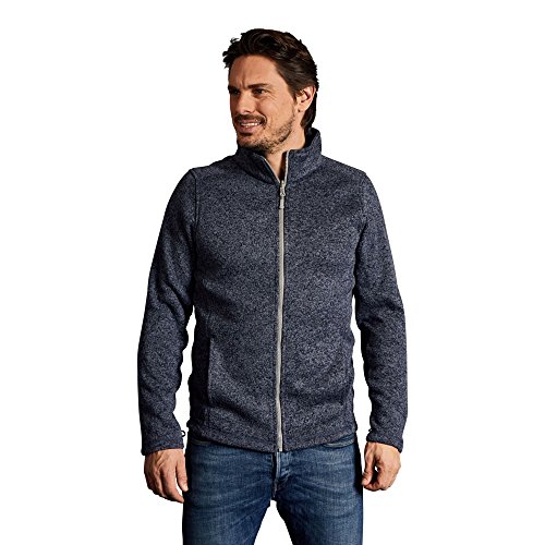 Promodoro Strick-Fleece Jacke C+ Herren, L, Blau-Melange von Promodoro