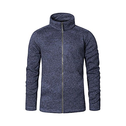 Promodoro Strick-Fleece Jacke C+ Plus Size Herren, XXXL, Blau-Melange von Promodoro