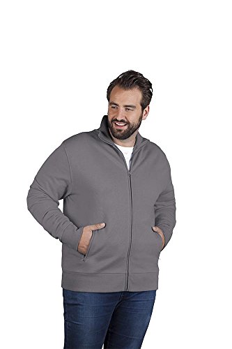 Stehkragen Zip Jacke Plus Size Herren Sale, Hellgrau, XXXL von Promodoro