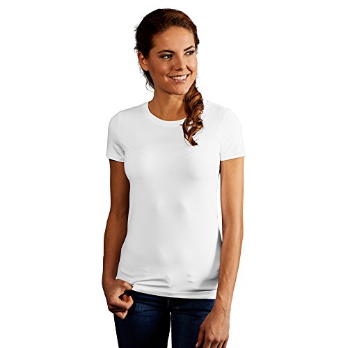 Slim-Fit T-Shirt Damen, Weiß, L von Promodoro