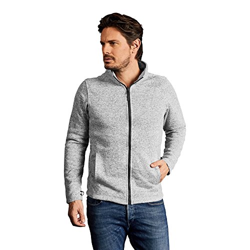 Strick-Fleece Jacke C+ Herren, Grau-Melange, L von Promodoro