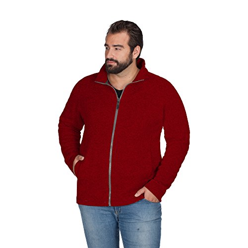 Strick-Fleece Jacke C+ Plus Size Herren, Rot-Melange, XXXL von Promodoro