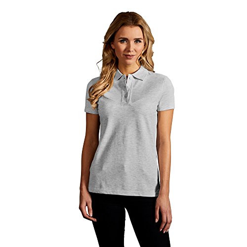 Superior Poloshirt Damen, Hellgrau-Melange, XL von Promodoro