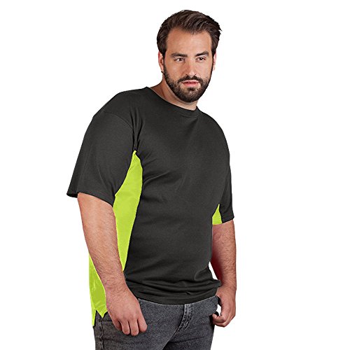 Unisex Funktions Kontrast T-Shirt Plus Size Damen und Herren, Graphit-Neongelb, XXXL von Promodoro