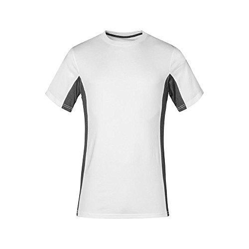 Unisex Funktions Kontrast T-Shirt Plus Size Damen und Herren, Weiß-Dunkelgrau, XXXL von Promodoro