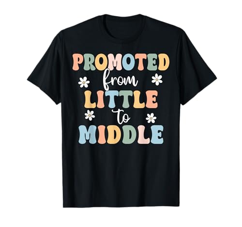 Promoted to Middle Brother Sister Toddler Baby Ankündigung T-Shirt von Promoted From Little To Middle Brother Sister