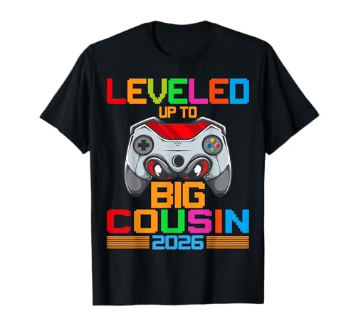 Leveled Up to Big Cousin 2026 Gamer Baby Ankündigung Kinder T-Shirt von Promoted To Big Cousin 2026 Announcement Gifts Tee