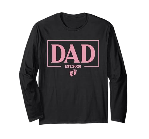 Vater des Mädchens Est. 2026 Papa Est. 2026 Erwarte Baby 2026 Neuer Papa Langarmshirt Vater des Mädchens Est. 2026 Papa Est. 2026 Erwarte Baby 2026 Neuer Papa Langarmshirt von Promoted To Daddy 2026