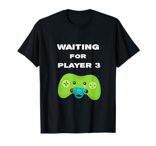 Waiting For Player 3 | Pregnant First Time Baby | New Gamer T-Shirt von Promoted To Daddy For First Time Fathers New Dad