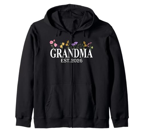 Oma Est. 2026 Für Damen zur Mutterblütenschwangerschaft befördert Kapuzenjacke von Promoted To Grandma Est 2026 First Time Mom