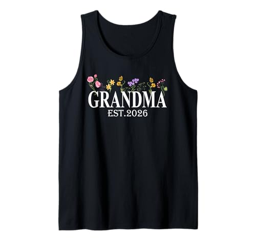 Oma Est. 2026 Für Damen zur Mutterblütenschwangerschaft befördert Tank Top von Promoted To Grandma Est 2026 First Time Mom